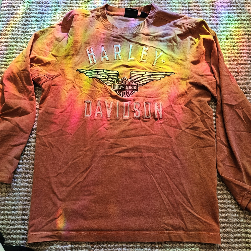 Harley-Davidson Orange Long Sleeve Shirt